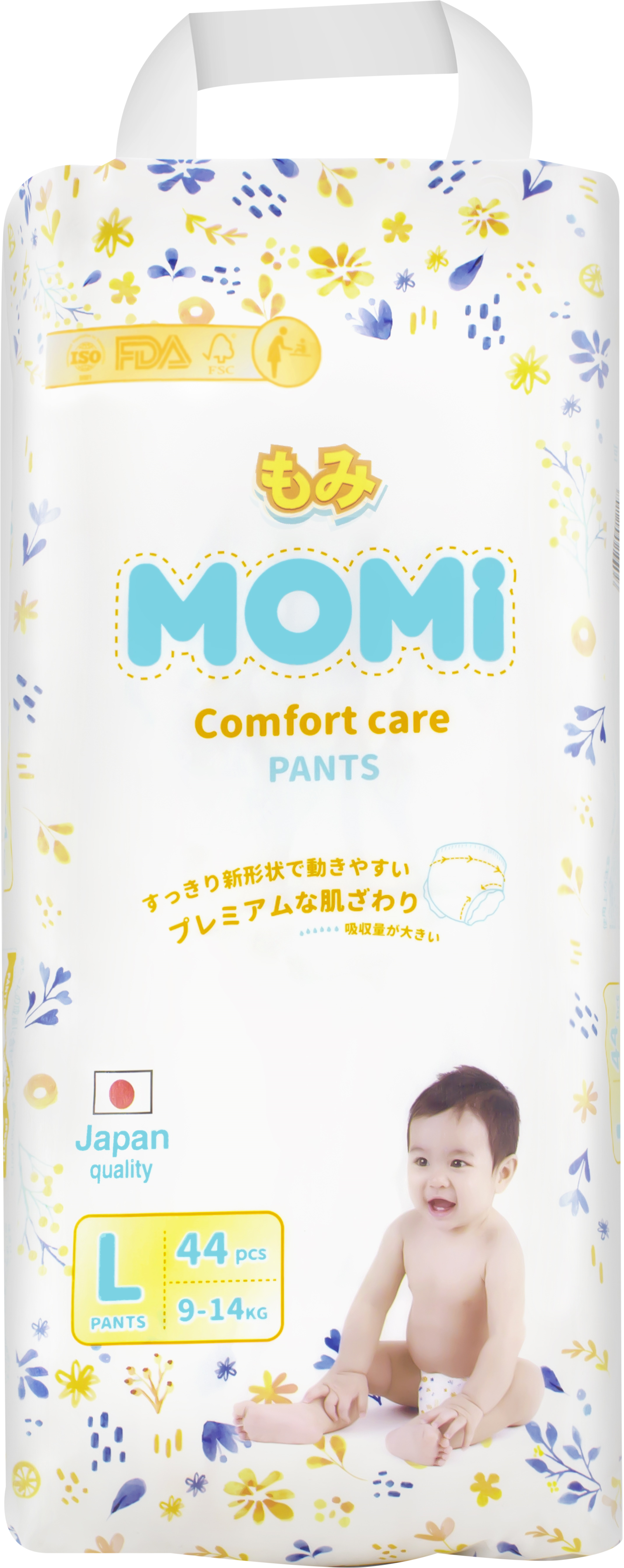 

Трусики-подгузники Momi Comfort Care р.L 9-14кг 44шт