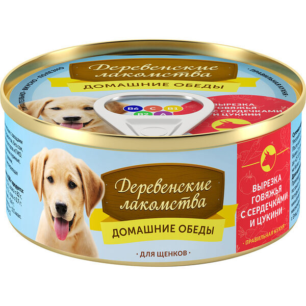 ДЕРЕВЕНСКИЕ ЛАКОМСТВА для щенков консервы 100г 