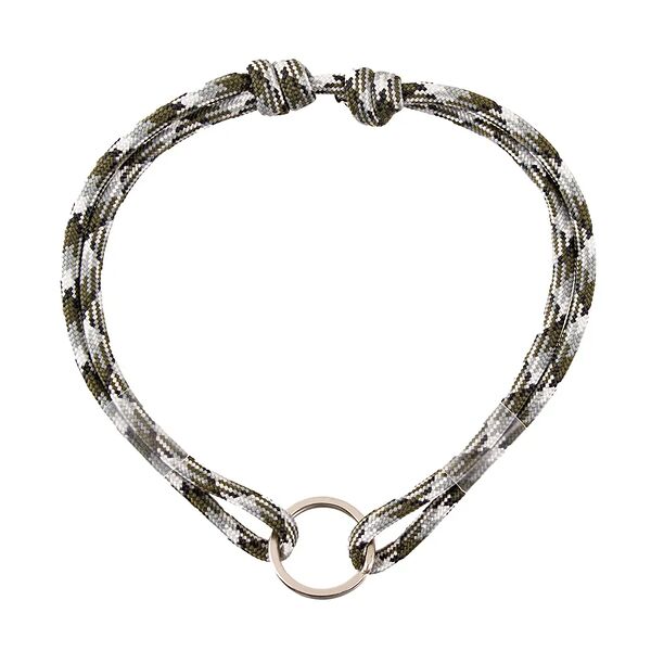 Шнурок для адресника из парашютного паракорда для кошек и собак (25-45 см) белый камуфляж