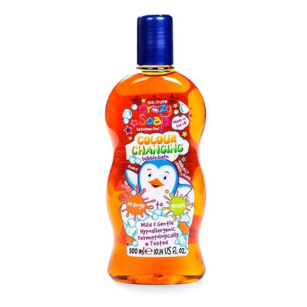 Пена для ванны Kids Stuff Crazy Soap Colour Changing меняющая цвет из оранжевого в зеленый