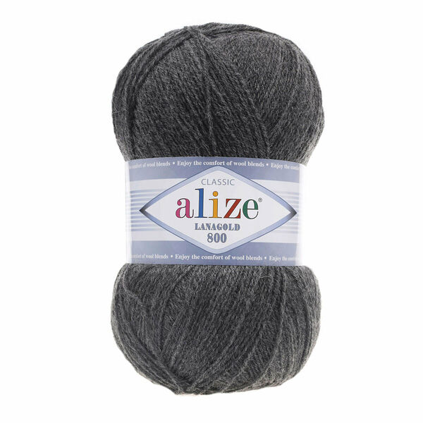 Пряжа ALIZE 'Lanagold 800' 100гр.,730м (49%шерсть, 51%акрил)(182 средне-серый меланж)