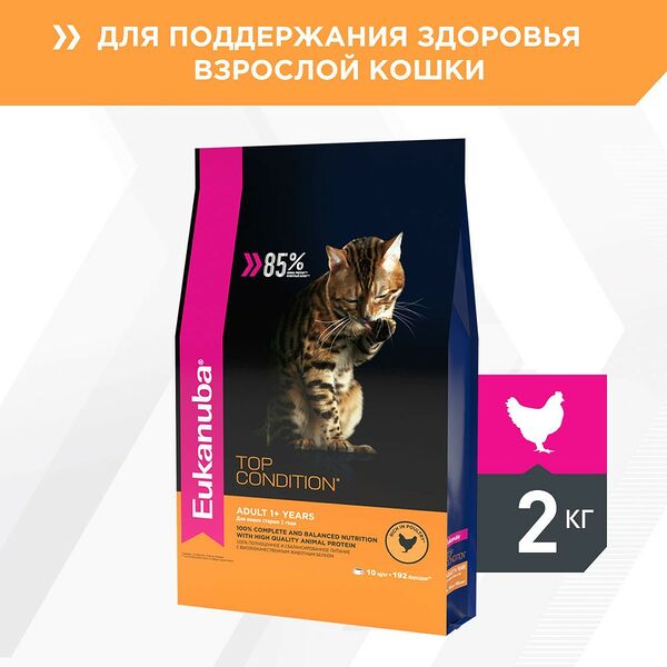 Eukanuba Cat для взрослых кошек Домашняя птица