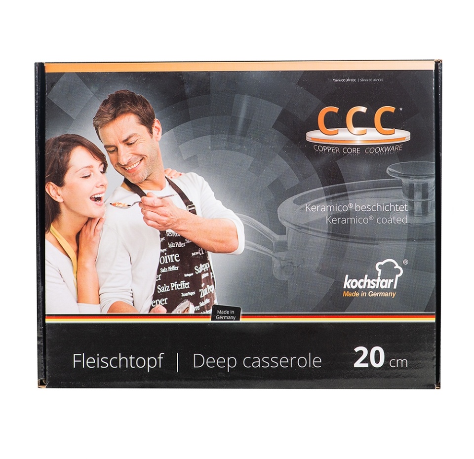 

Кастрюля с крышкой KOCHSTAR Copper Core Cookware диаметр 20 см, 3,7 л эмаль, цвет бордо, Германия