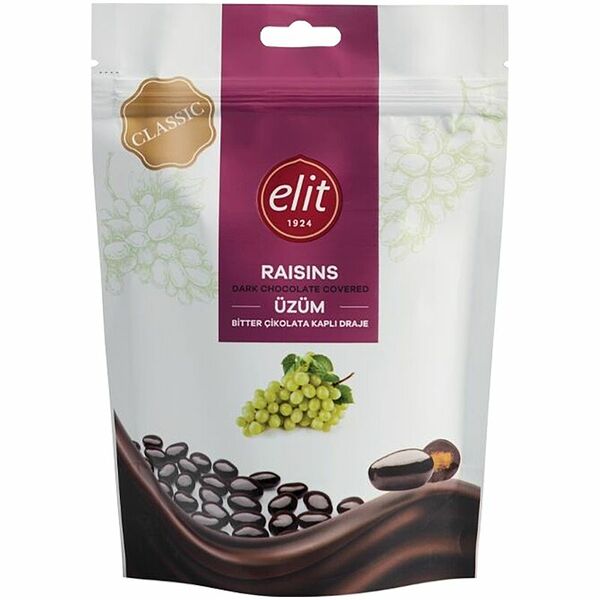 Драже ELIT 1924 из изюма в темном шоколаде, 125г
