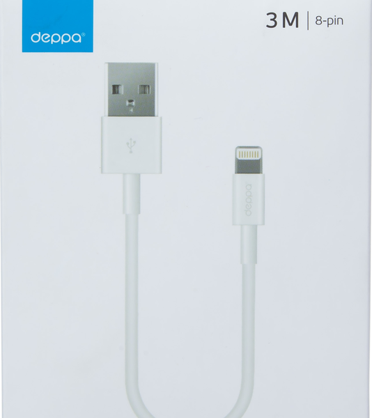 Дата-кабель DEPPA Usb – Lightning белый Арт. 72230, 3м