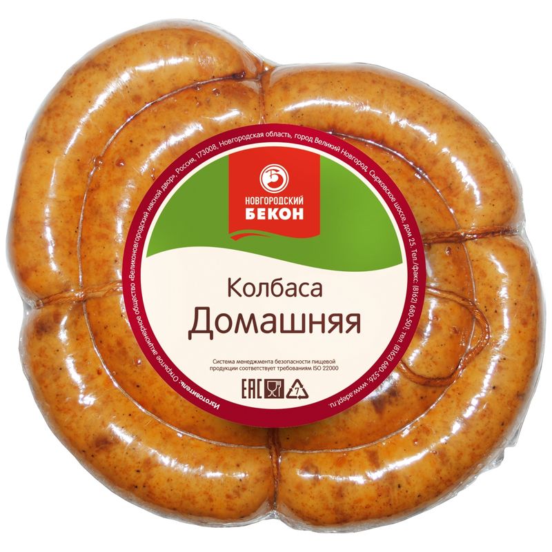 

Колбаса Новгородский Бекон домашняя полукопченая 500 г