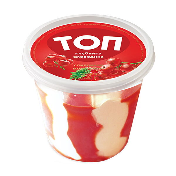 Мороженое Топ клубника, красная смородина