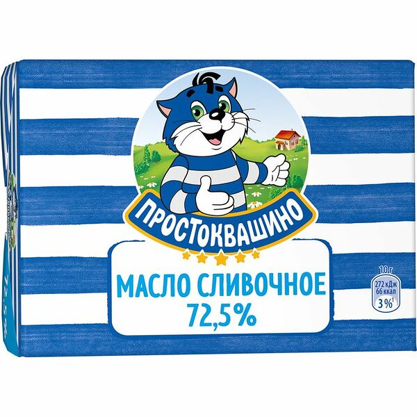 Масло сладкосливочное Простоквашино Крестьянское 72.5%, 180г