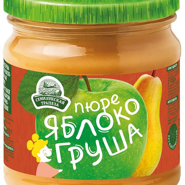 Пюре семилукская трапеза 470 г яблочно-грушевое