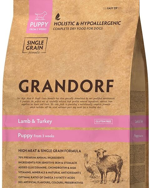 Сухой корм для щенков Grandorf Puppy c ягненком и индейкой 3кг
