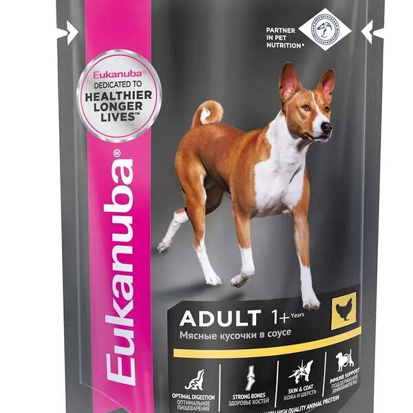 Корм консервированный для взрослых собак EUKANUBA Euk Dog с курицей в соусе