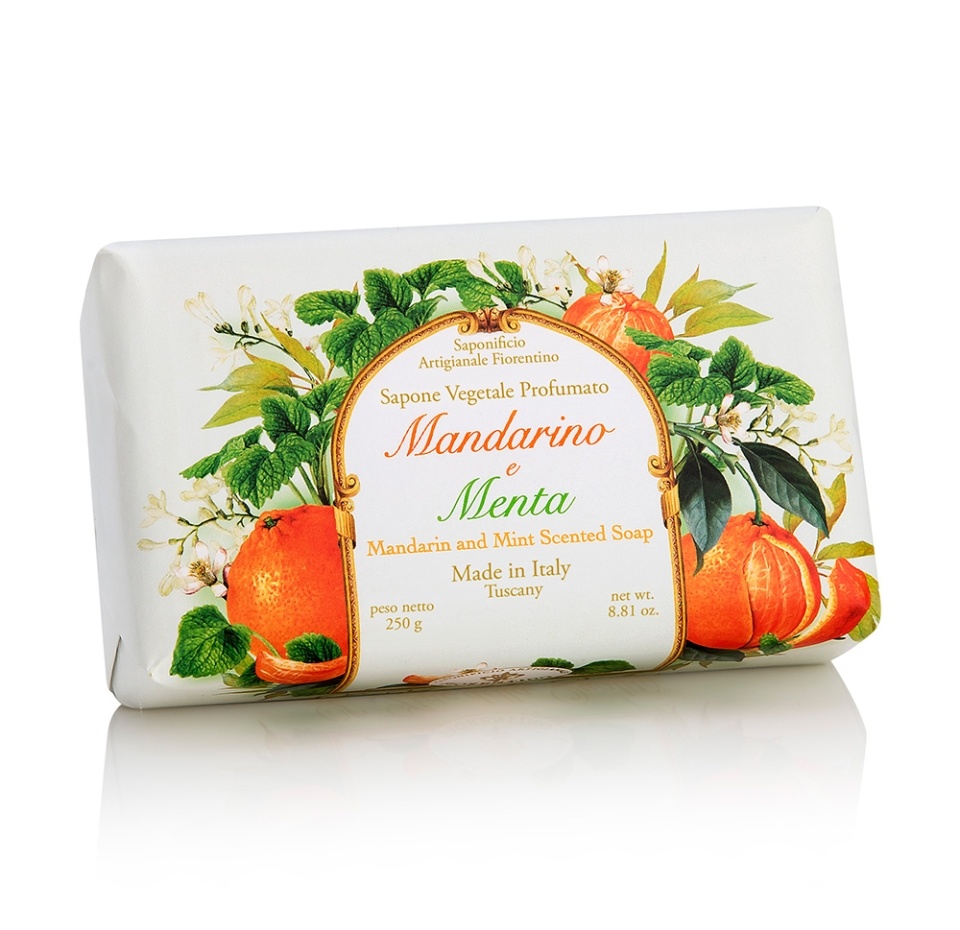 

Мыло кусковое Saponificio Artigianale Fiorentino мандарин и мята 250г, Италия