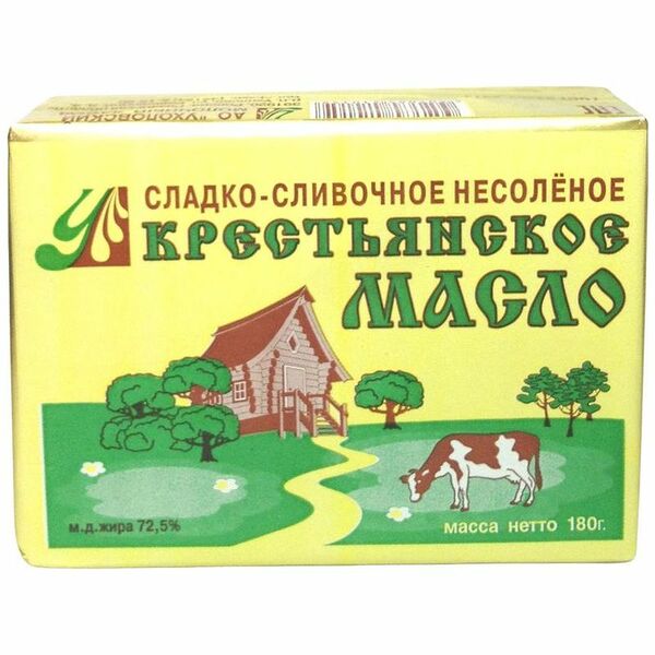 Масло сладко-сливочное несоленое Ухолово Крестьянское 72,5%