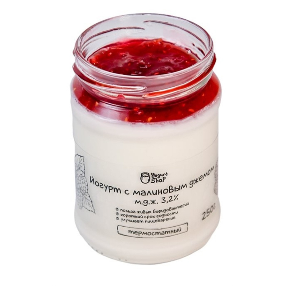 

Йогурт Yogurt Shop с малиновым джемом 3.2% 250 г