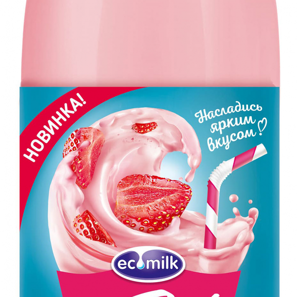 Коктейль молочный Ecomilk.Solo Сочная клубника 2%