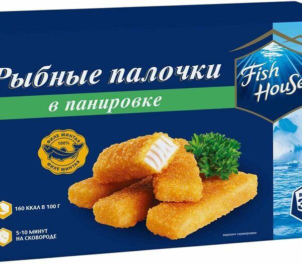 Палочки рыбные Fish House Theragra Chalcogramma в панировке, 350 г