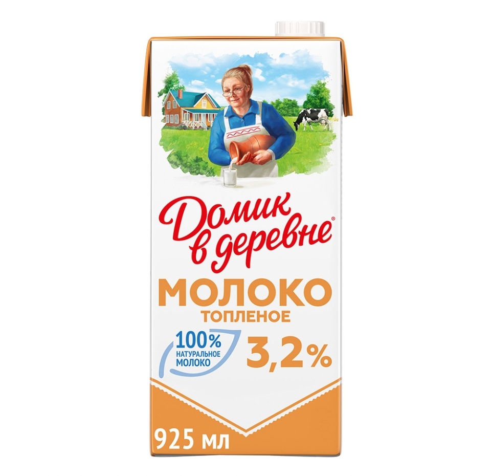 

Молоко ультрапастеризованное Домик в деревне 3,2% топленое 925 мл