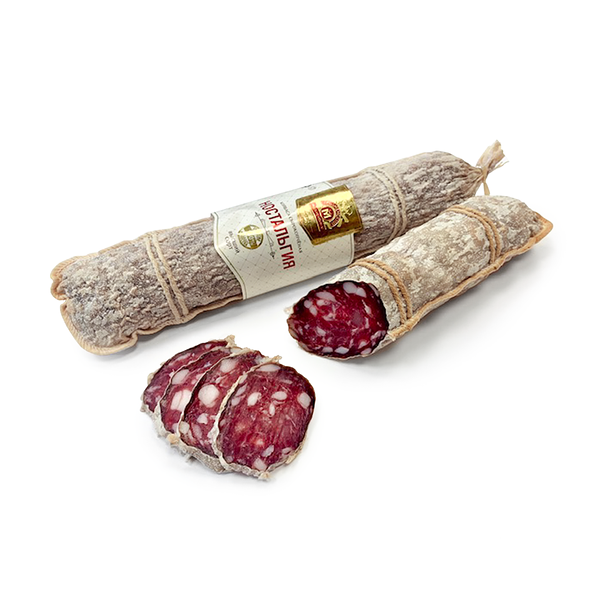 Колбаса салями НОСТАЛЬГИЯ с/к в/с колб. изд. мясн. охл.  газ. инд. уп.  Гродненский МК