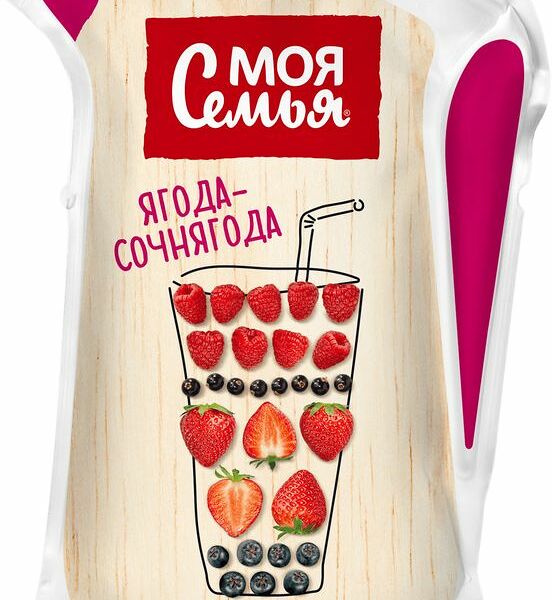 Напиток сокосодержащий Моя Семья Ягода-Сочнягода 175 мл