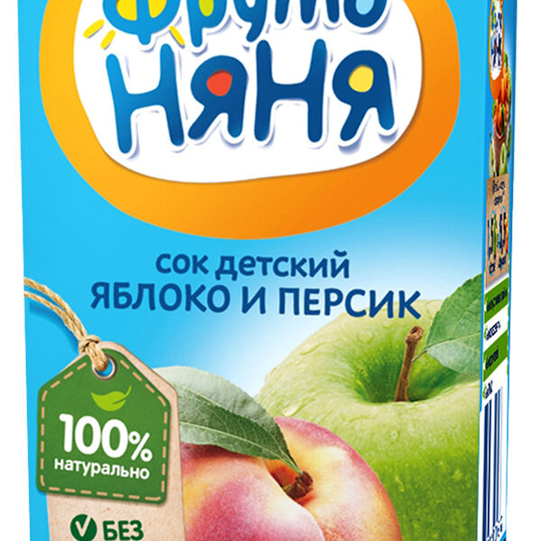 Сок детский ФрутоНяня Яблоко и персик, с 5 месяцев