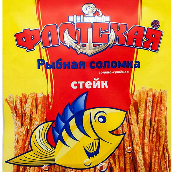 Соломка рыбная ФЛОТСКАЯ соленая сушеная со вкусом стейка