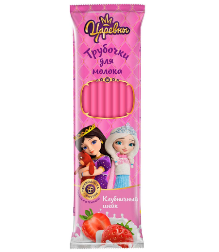 Трубочки для молока Мимс Царевны со вкусом клубничного шейка 24 г