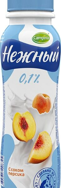 Питьевой йогурт Нежный с соком персика 0.1% 285г