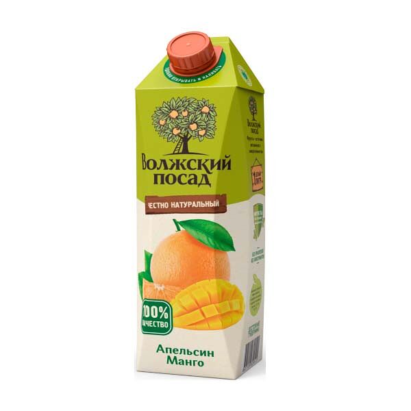Нектар Волжский Посад 1л Апельсин Манго с Мякотью с 3лет т/п