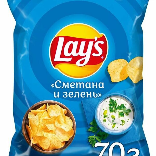 Чипсы Lays Сметана-Зелень