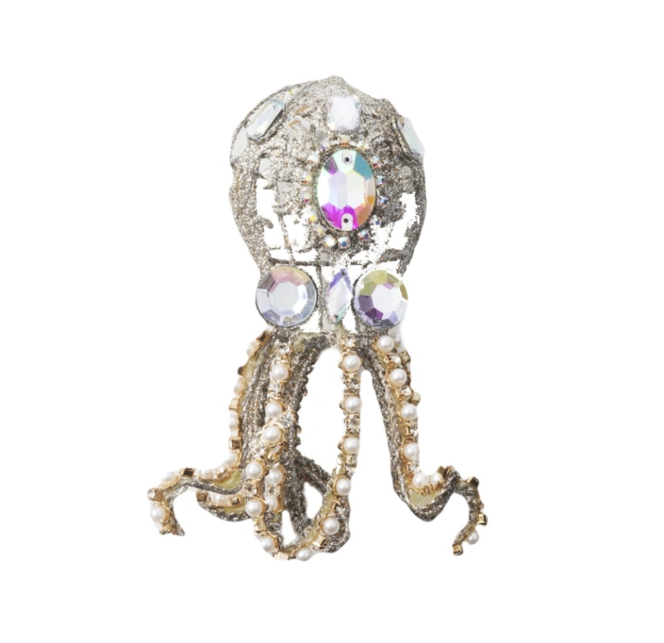 

Игрушка для елки Goodwill Осьминог плетеный украшенный камнями 14 см, Китай