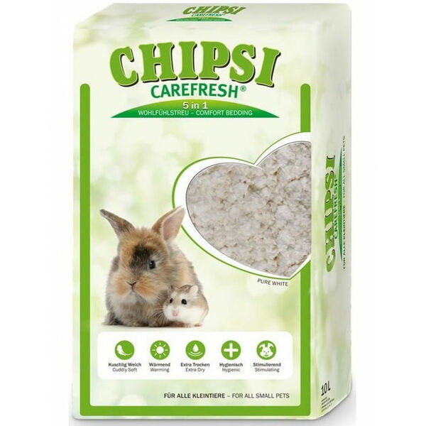 Наполнитель для грызунов и птиц CareFresh Chipsi Pure White целлюлозный 10 л