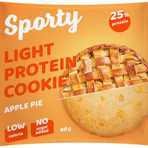 Печенье протеиновое SPORTY Protein Light Яблочный пирог, 40г