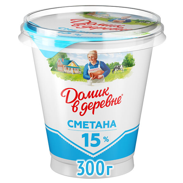 Сметана Домик в деревне 15% 300г