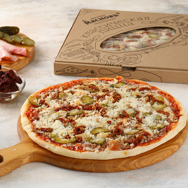КуулПицца: моцарелла-говядина-бекон Мясновъ Шеф-повар охлажденная для запекания 29 см 550 г