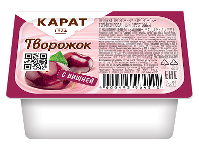 Творожок Карат с вишней 9%, 100 г