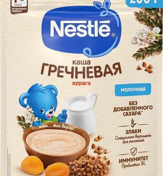 Каша Nestle Молочная Гречневая с курагой 200 г
