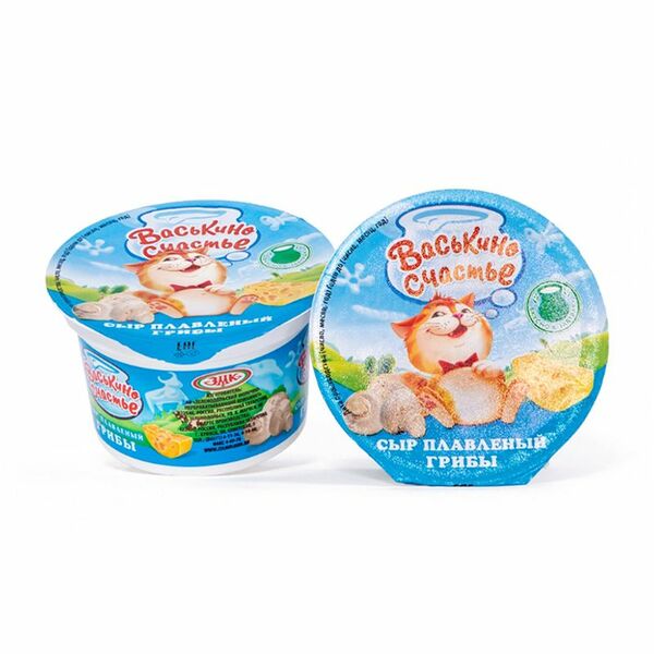 Сыр плавленый Васькино Счастье Легкий с грибами 50% 180 г