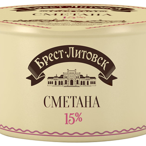 Сметана Брест-Литовск 15% БЗМЖ, 180г