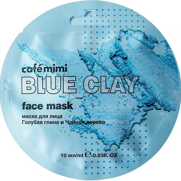 Маска для лица Cafe Mimi Голубая глина и Чайное дерево 10мл