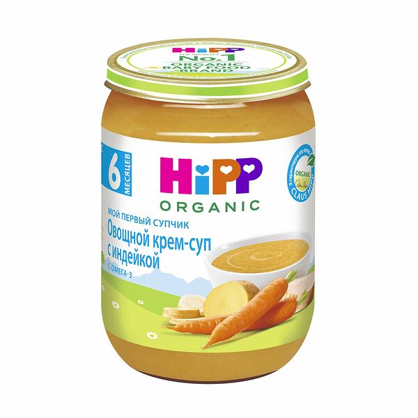 Крем-суп овощной HiPP Organic с индейкой, с 6 месяцев