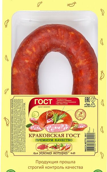 Колбаса полукопченая Иней краковская 300г