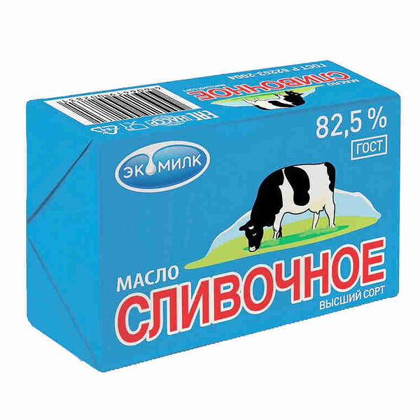 Масло сладко-сливочное Экомилк традиционное 82.5%