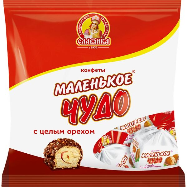 Конфеты Маленькое чудо Славянка сливочное с целым орехом