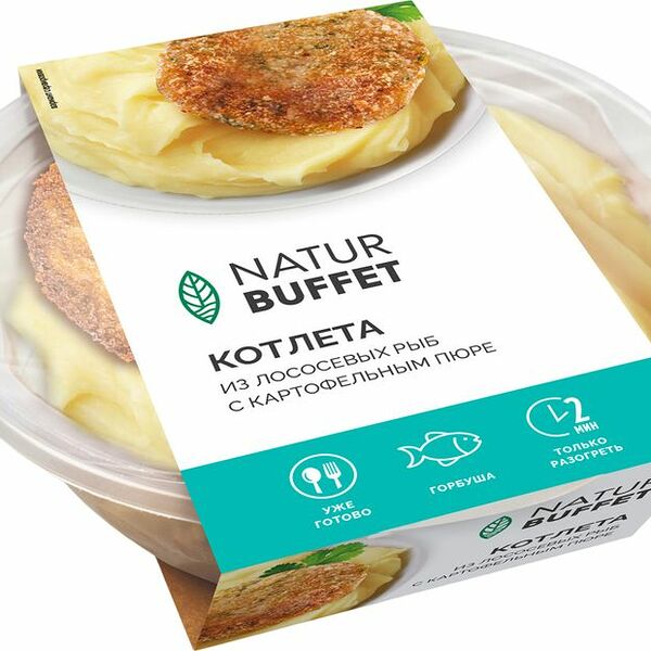 Котлета Натурбуфет рыбная с картофельным пюре