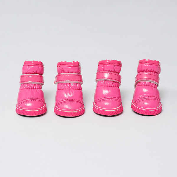 Ботинки дутики для собак размер S, цвет розовый (унисекс)