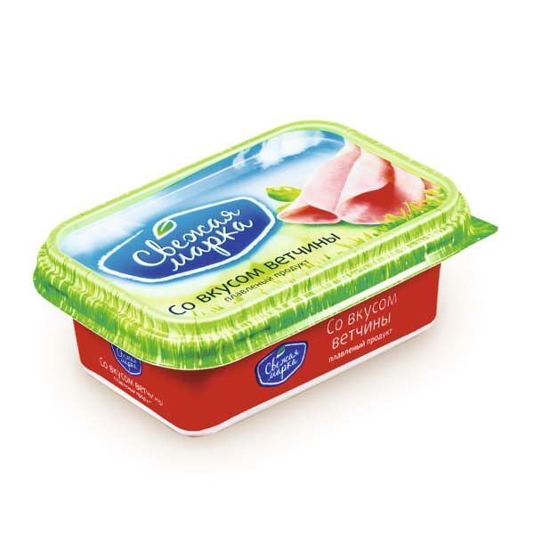 Продукт плавленый Свежая Марка 55% 180гр Ветчина/ветчина по-итальянски