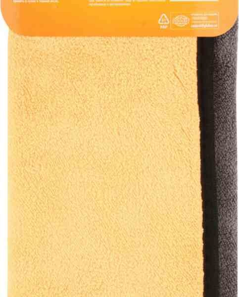 Тряпка для очистки автомобиля махровая Maxus из микрофибры серая с оранжевым, 35×50 см