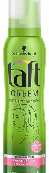Пена для укладки Taft Объем сверхсильная фиксация для тонких волос