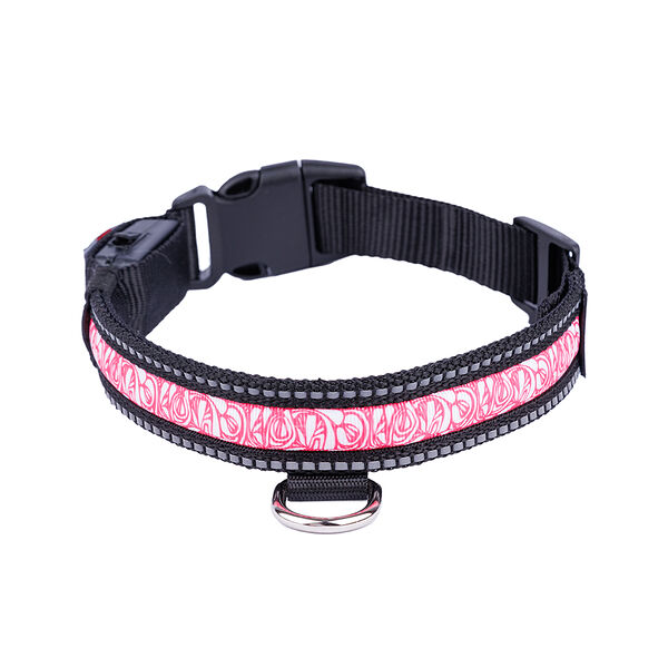 Ошейник светящийся красный нейлон 41-51 см M