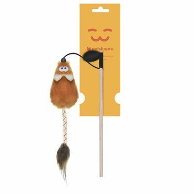 Дразнилка-мышь Нильс рыжая с меховой кисточкой